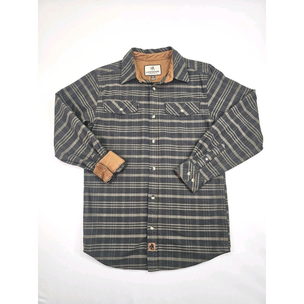 Legendary Whitetails Green Soft Flannel Button Up Outdoor Shirt Men Small Warm